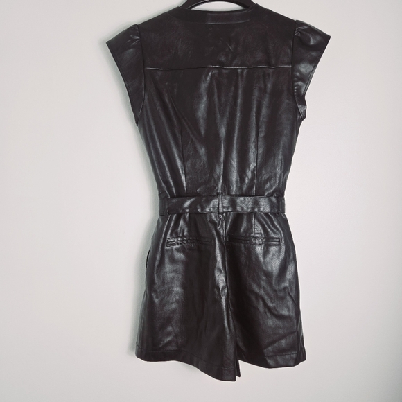 Paige Covina Black Faux Leather Romper - Picture 6 of 10
